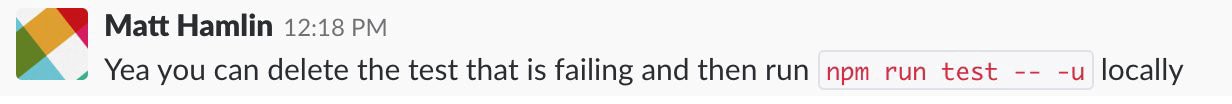 “You can delete the test that is failing”